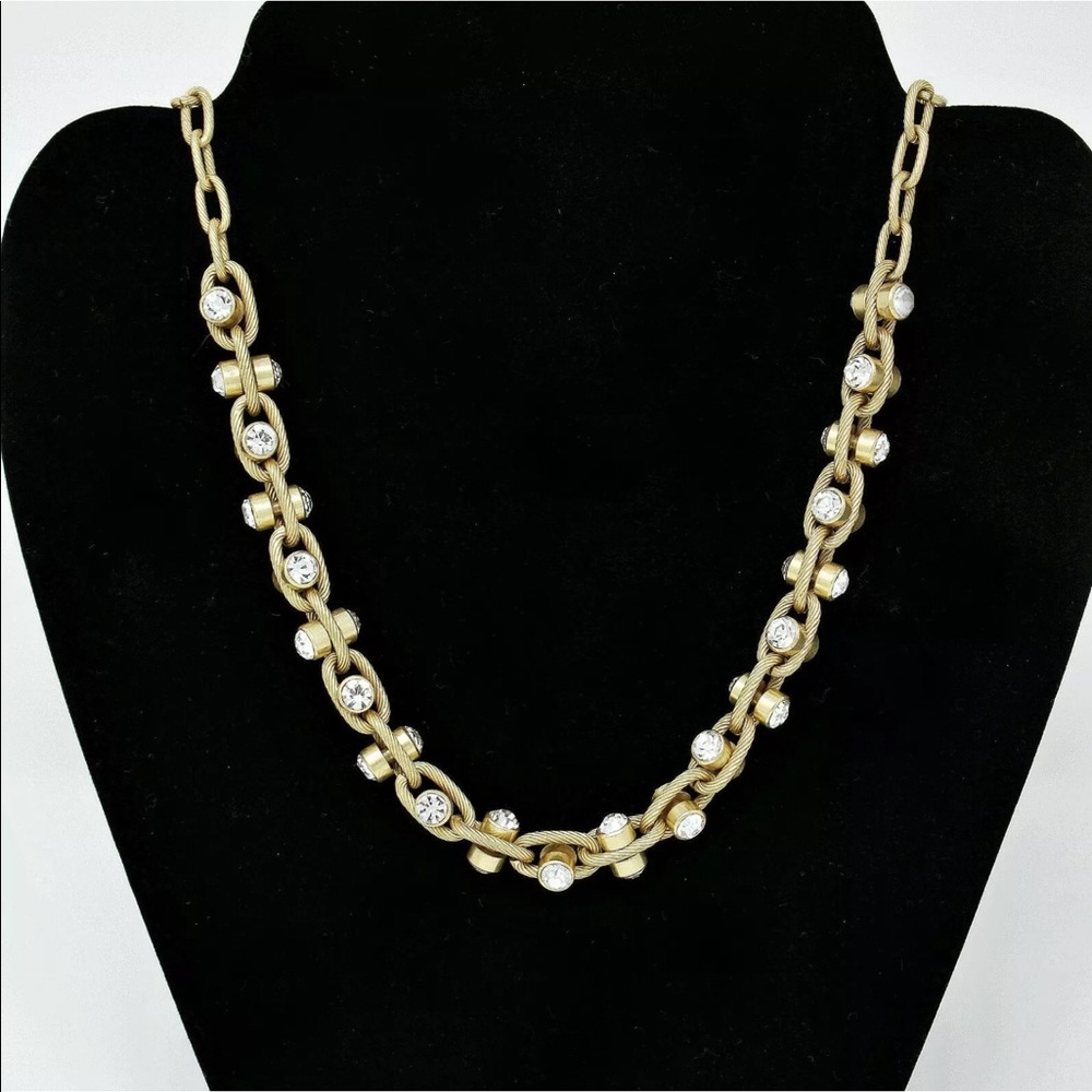 J crew Necklace Rhinestone Gold